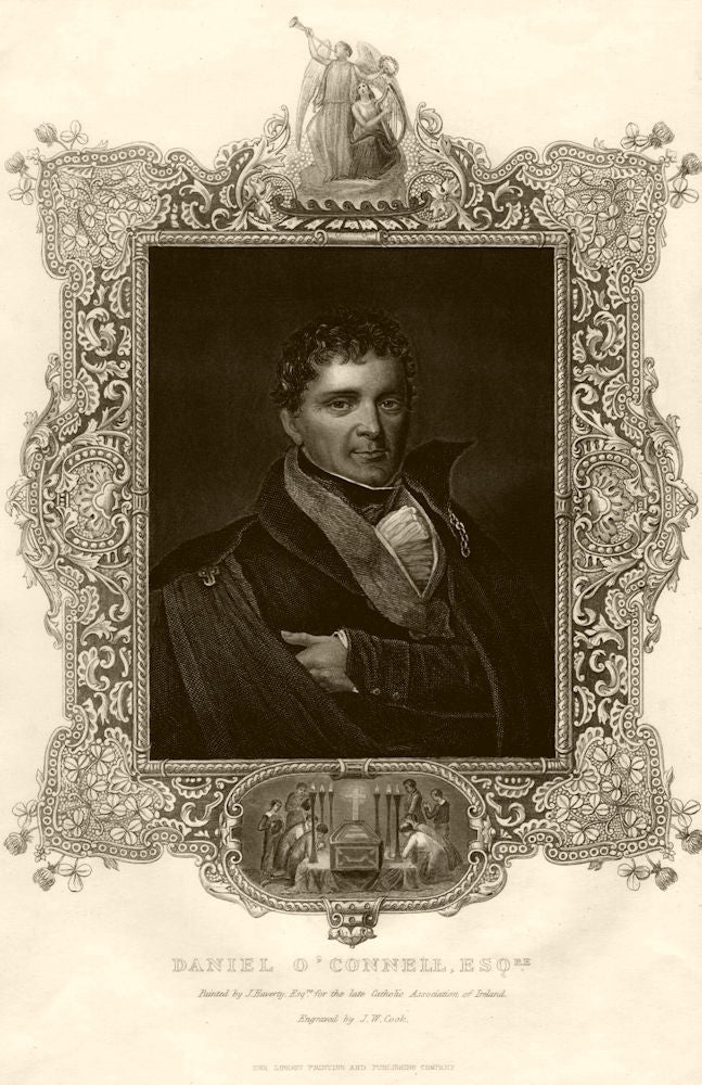 Daniel O'Connell by Haverty. Ireland Irish independence. TALLIS c1855 print